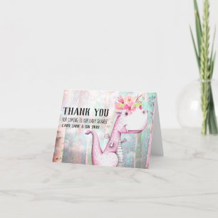 *~* Lavender Dragon Baby Girl Shower Thank You Card