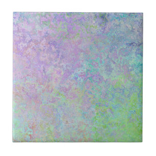 Lavender Dream Neon Pastel Alcohol Ink Abstract Ceramic Tile