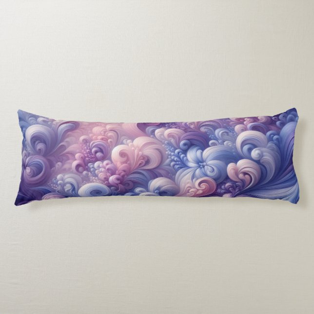 Lavender Dreams Pastel Swirl Pattern Body Cushion (Front)