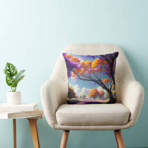 Lavender Dreams Under Jacaranda Skies, Cushion