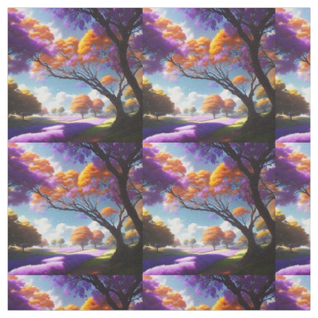 **"Lavender Dreams Under Jacaranda Skies"** Fabric (Swatch)