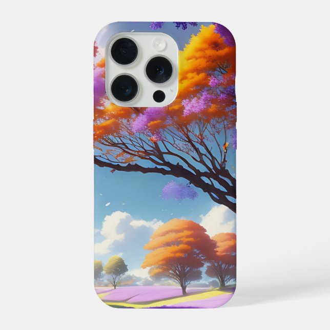 Lavender Dreams Under Jacaranda Skies, iPhone Case (Back)