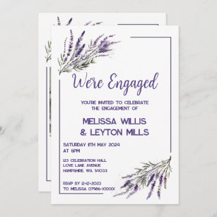 Lavender Dreams: Watercolour Engagement Party  Invitation