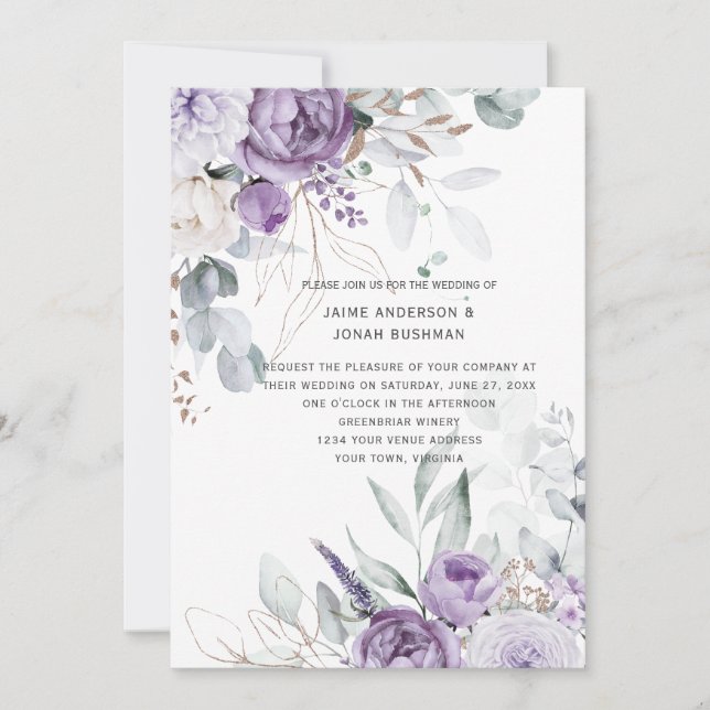 Lavender Dreams Wedding Invitation (Front)