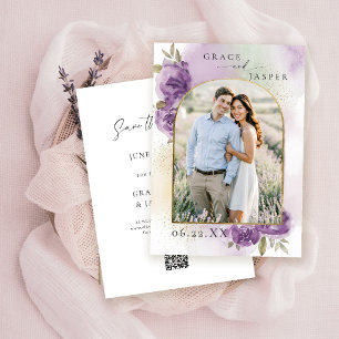 Lavender Dreamy Rustic Photo Wedding Save the Date