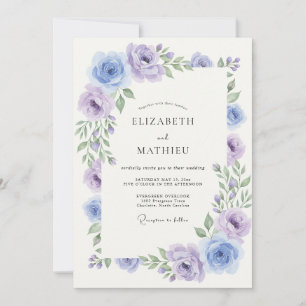 Lavender Dreamy Spring Rose Wedding Invitation