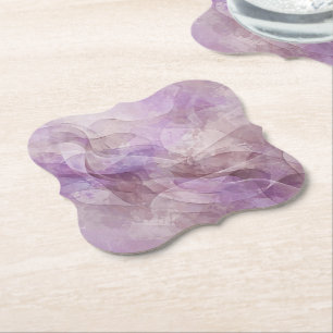 Lavender Dreamy Swirl Lilac Mauve Lavender Paper Coaster