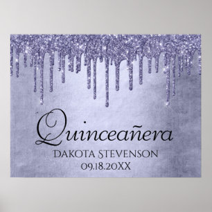 Lavender Drip Quinceanera Chic Purple Icing Glam Poster