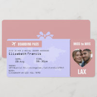 Lavender & Dusty Rose Boarding Pass Bridal Shower