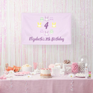 Lavender Easter 4th Birthday Banner