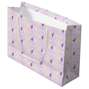 Lavender Easter 4th Birthday Large Gift Bag
