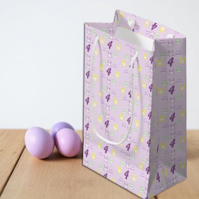Lavender Easter 4th Birthday Small Gift Bag (Creator Uploaded)