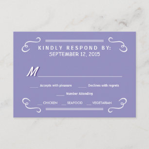 Lavender Eat Drink & RSVP Rustic Wedding Reply Card