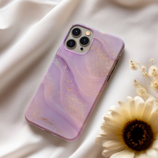 Lavender Éclat – Soft Lilac & Gold Marble Phone Ca iPhone 16 Case (Creator Uploaded)