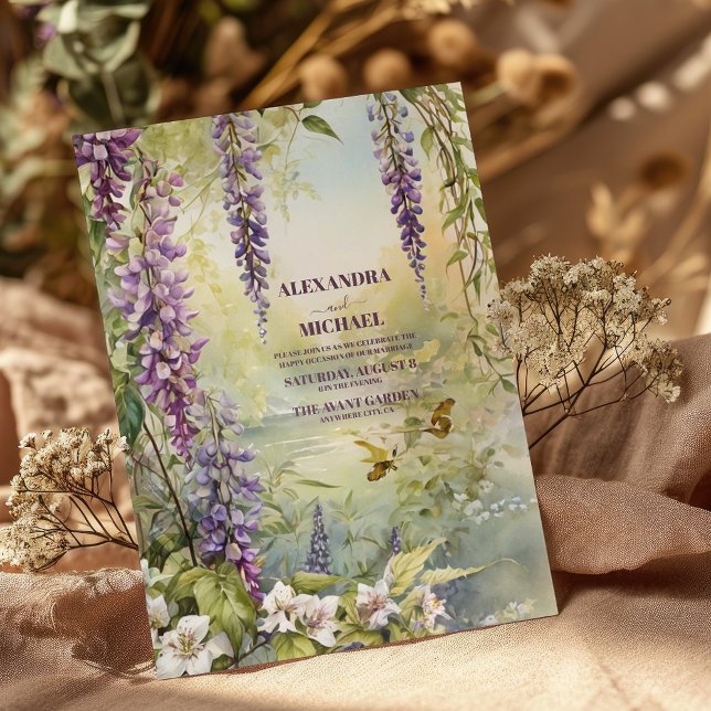 Lavender Elegance Art Nouveau Wedding Invitation (Creator Uploaded)