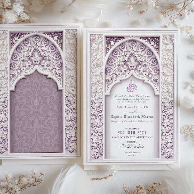 Lavender Elegance Islamic Wedding Invitation (Creator Uploaded)
