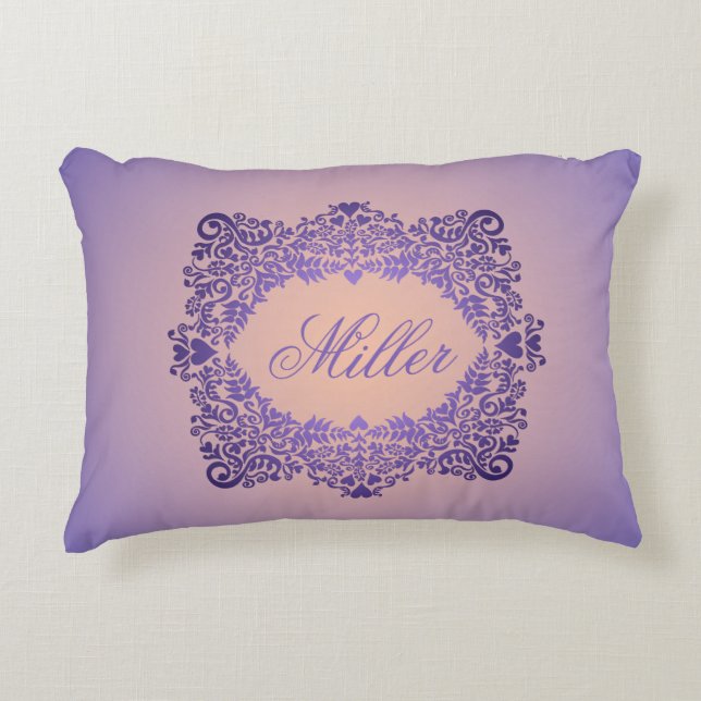 Lavender Elegance Personalised Decorative Cushion (Front)
