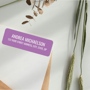 Lavender Elegant Calligraphy Return Address Label