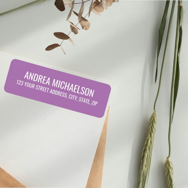 Lavender Elegant Calligraphy Return Address Label (Creator Uploaded)