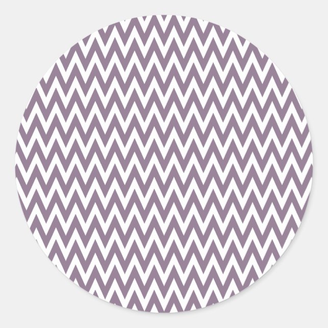 Lavender Elegant Chevron Design Classic Round Sticker (Front)