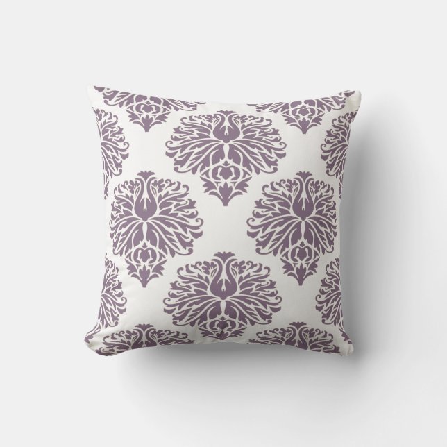 Lavender Elegant Damask Cushion (Front)