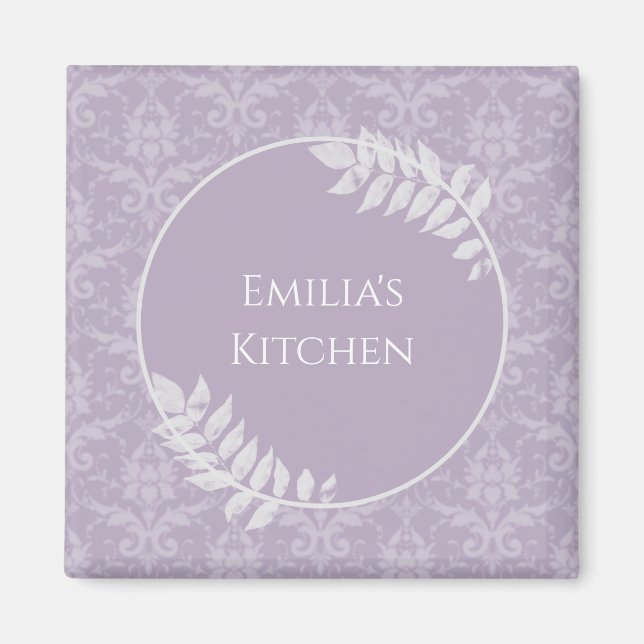 Lavender Elegant Damask Magnet (Front)