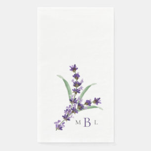 Lavender Elegant Foliage Monogram Wedding  Napkin