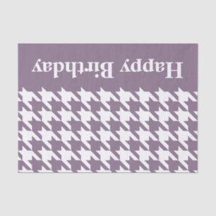 Lavender Elegant Houndstooth with custom text Tissue Paper