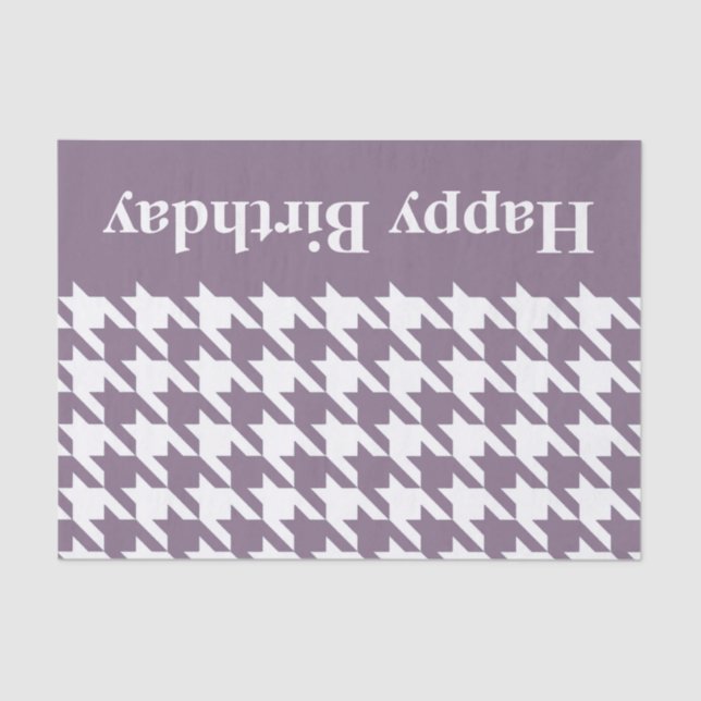 Lavender Elegant Houndstooth with custom text Tissue Paper (Front)