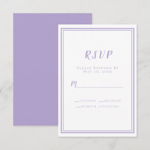 Lavender Elegant Minimalist Wedding RSVP Card