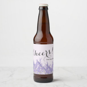 lavender, elegant, modern, trendy, floral , purple beer bottle label