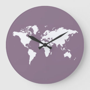 Lavender Elegant World Large Clock