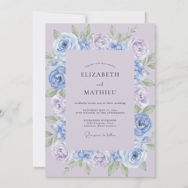 Lavender Enchanted Botanical Wedding Invitation (Front)