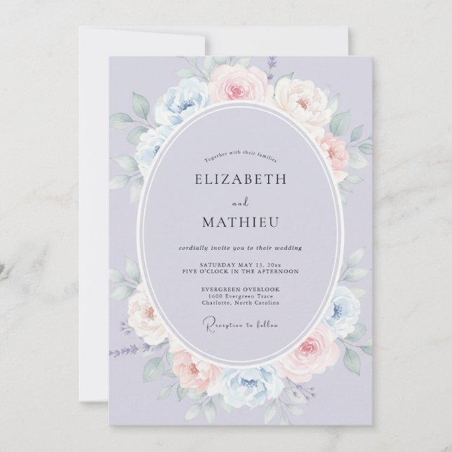 Lavender Ethereal Blossom Wedding Invitation (Front)