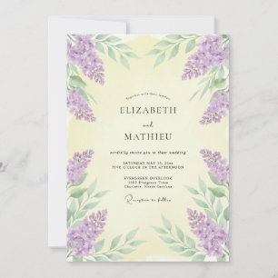Lavender Ethereal Floral Spring Wedding Invitation