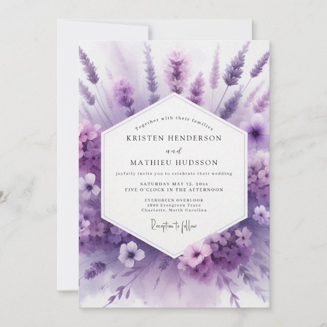 Lavender Ethereal Meadow Wedding Invitation (Front)