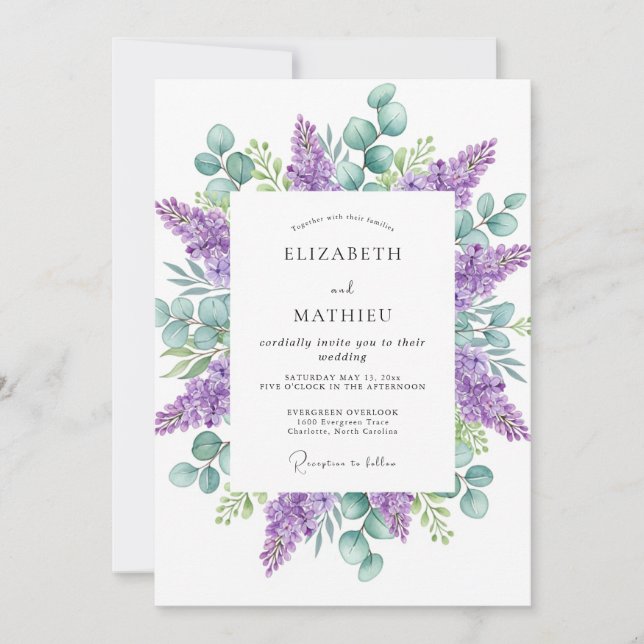 Lavender Ethereal Nature Wedding Invitation (Front)