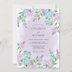 Lavender Ethereal Spring Floral Wedding Invitation