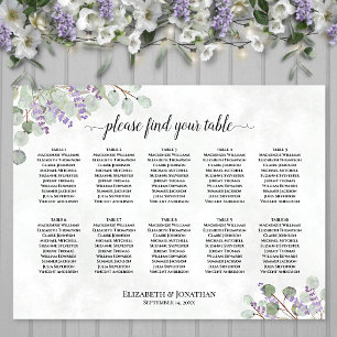 Lavender Eucalyptus 10 Table Wedding Seating Chart