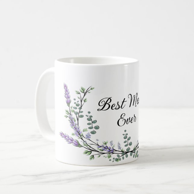 Lavender Eucalyptus best mum ever Coffee Mug (Front Left)