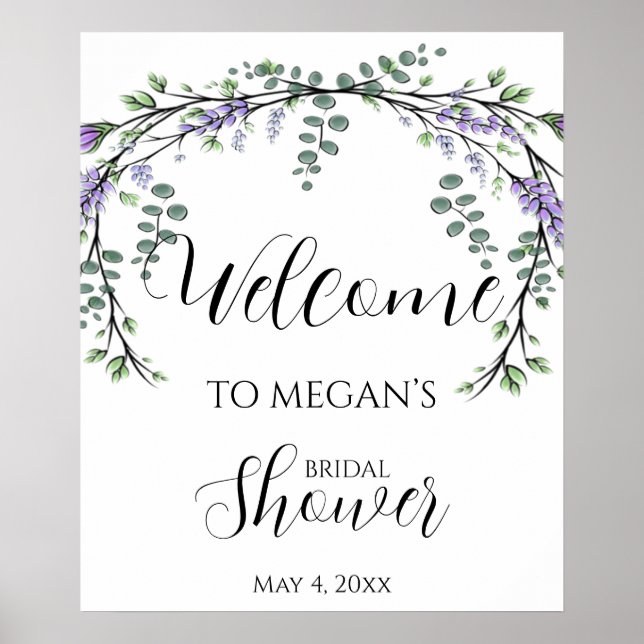 Lavender eucalyptus boho greenery  poster (Front)