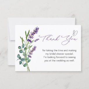 Lavender Eucalyptus Bridal Shower Thank You Card