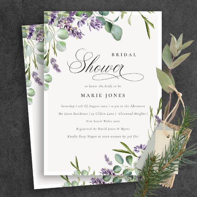Lavender Eucalyptus Bunch Bridal Shower Invite (Creator Uploaded)