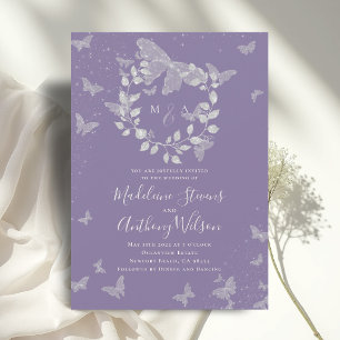Lavender Eucalyptus Ethereal Butterfly Wedding Invitation