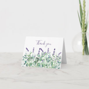 Lavender Eucalyptus Floral Wedding Thank you  Card