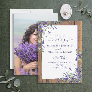 Lavender Eucalyptus Greenery Photo Wedding Invitation