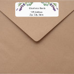 Lavender eucalyptus greenery return address label<br><div class="desc">A white background decorated with lavender florals,  flowers and eucalyptus greenery. Personalise and add your name and address. Perfect for a bridal shower,  baby shower or birthday party invitations.</div>