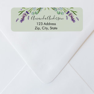 Lavender eucalyptus greenery sage return address label