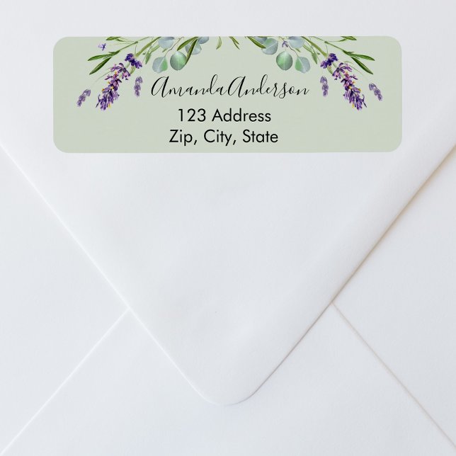 Lavender eucalyptus greenery sage return address label (Creator Uploaded)
