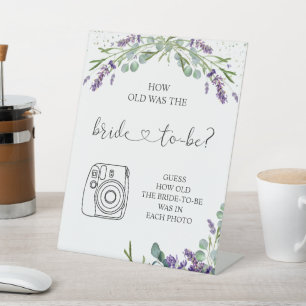 Lavender Eucalyptus How Old Was the Bride Pedestal Sign